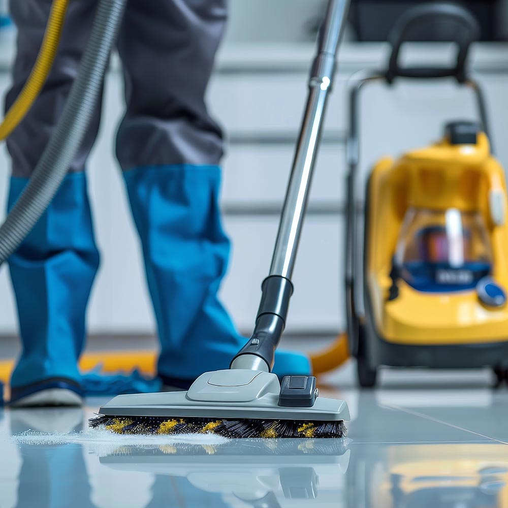 a janitor assisting with commercial cleaning in dallas