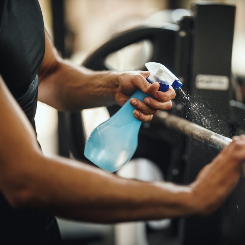 professional cleaner at work gym cleaning in dallas